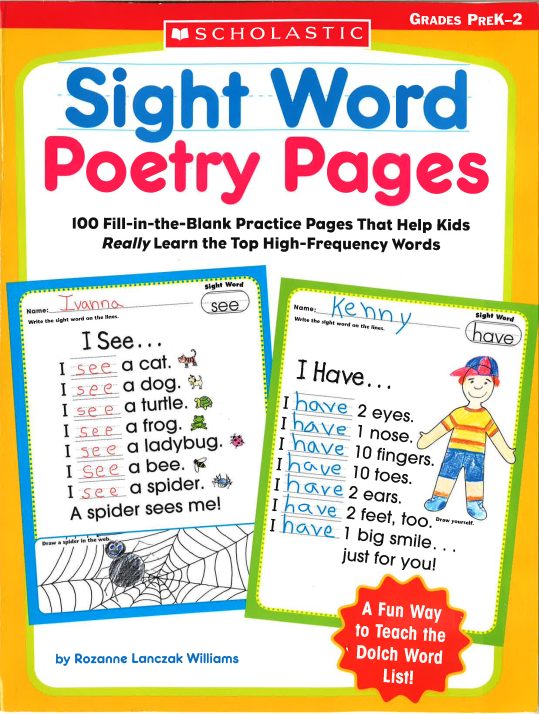 Rich Results on Google's SERP when searching for 'Sight Word Poetry Pages (grades PreK-2)'