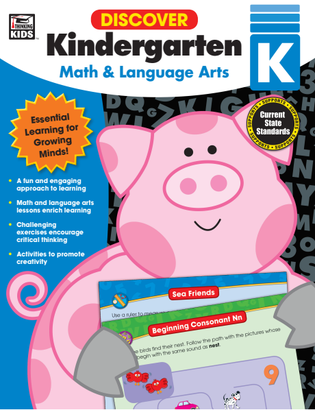 Thinking Kids, Discover Kindergarten, Math Language Arts (Thinking Kids Carson-Dellosa Publishing [Kids etc.)